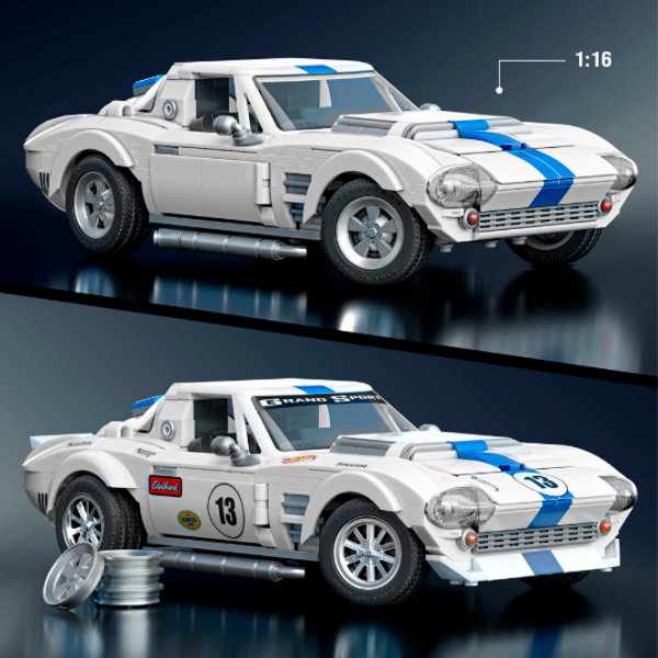 Constructor Mattel Corvette Grand Sport White Numărul de piese 918, 10+ photo 6