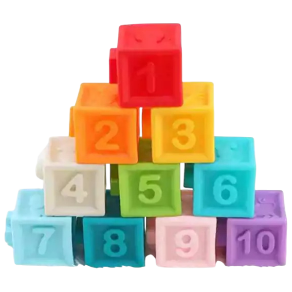 Joc educativ Huanger Textured Blocks HE0234 Multicolor 0.6+