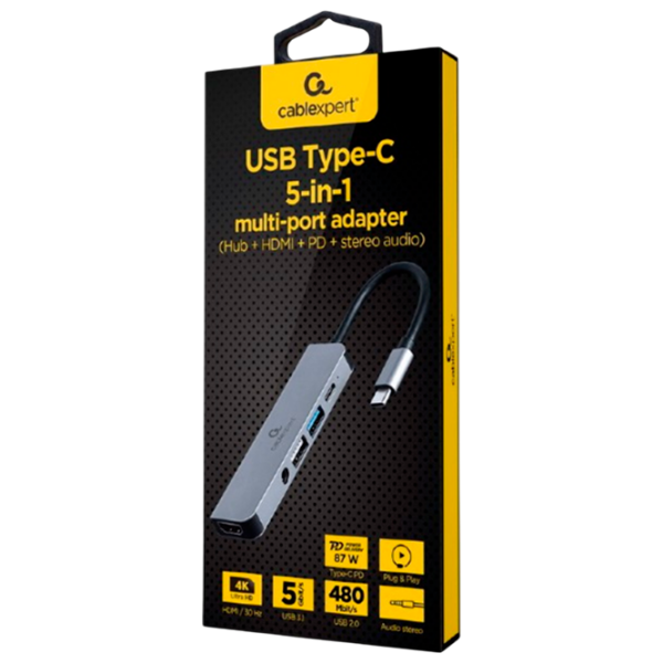 Адаптер Cablexpert A-CM-COMBO5-02 Серый USB Type-C photo 4