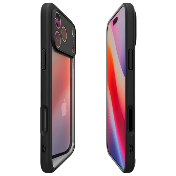 Husă pentru smartphone Apple iPhone 17 Pro Max (Ultra Hybrid) Transparent Black Matt Spigen, TPU, MagSafe Back photo 2