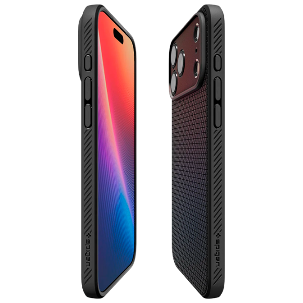 Husă pentru smartphone Apple iPhone 17 (Liquid Air) Black Black Matt Spigen, TPU, Back photo 2