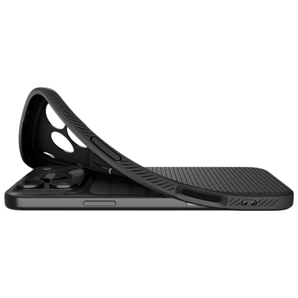 Husă pentru smartphone Apple iPhone 17 (Liquid Air) Black Black Matt Spigen, TPU, Back photo 5