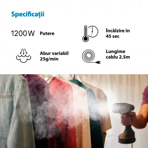 Vaporizator de călcat vertical Braun GS5031BL Black 1200 W, 25 g/min, 0.15 l photo 6
