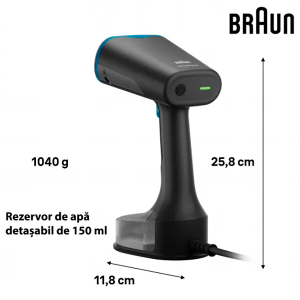 Vaporizator de călcat vertical Braun GS5031BL Black 1200 W, 25 g/min, 0.15 l photo 7