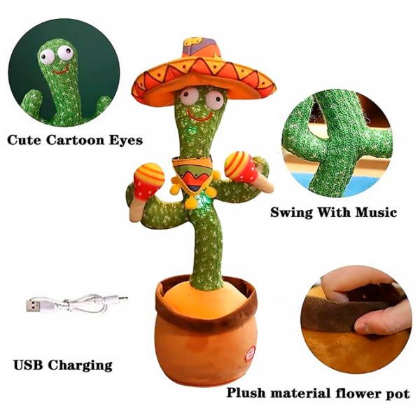 Jucărie interactivă Lulu Cactus muzical 4836 Green Pentru copii, 3+ photo 2