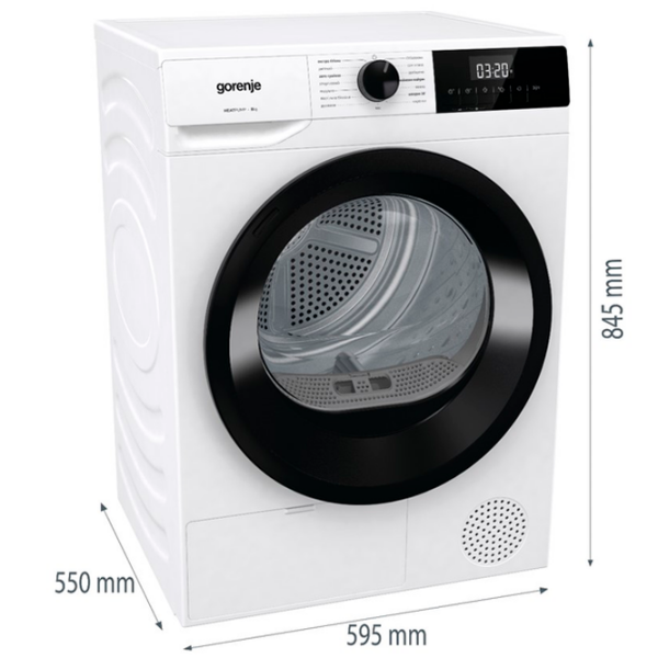 Mașină de uscat rufe Gorenje DHNE82 White 8 kg, A++ photo 5