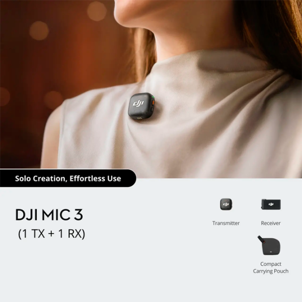 Microfon DJI Mic 3 (1 TX + 1 RX) Black  photo 7