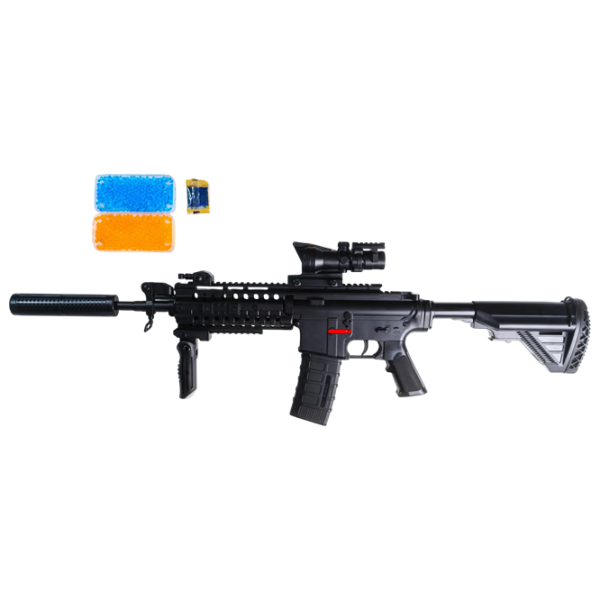 Игрушечный автомат Splatter Ball Gun HK416 1803 Черный патронный, Гелевые шарики, 10+ photo 1