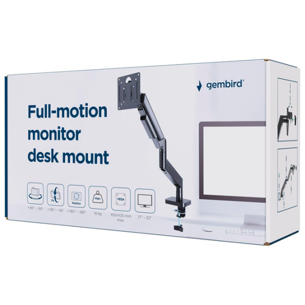 Suport pentru monitor Gembird MA-DA1-04 Black VESA 100 x 100 mm photo 5