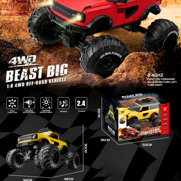 Mașină QIANKUN Off-Road Climping Beast Big 11208
Black
Yellow  photo 5