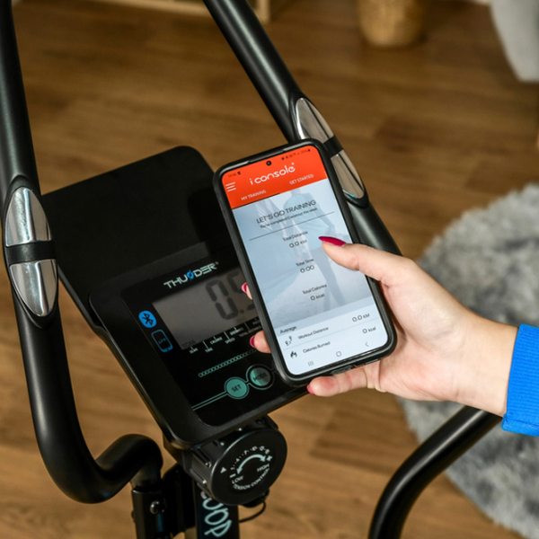 Bicicletă eliptică Thunder Loop Black Blue 110 kg photo 8