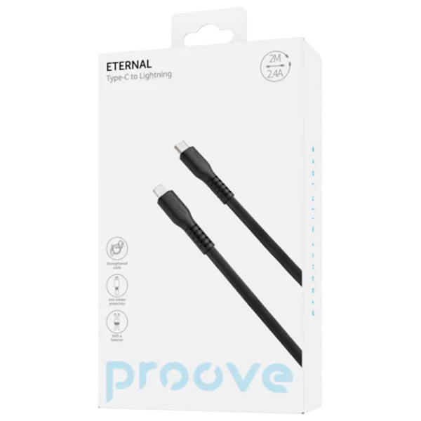 Cablu pentru telefon Proove Eternal USB Type-C / Lightning Black  photo 3