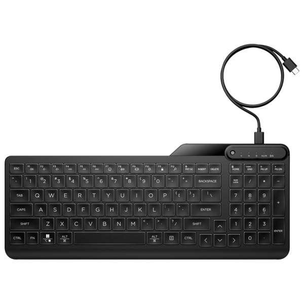 Клавиатура HP 400 Backlit Черный Для дома и офиса, Проводная photo 1
