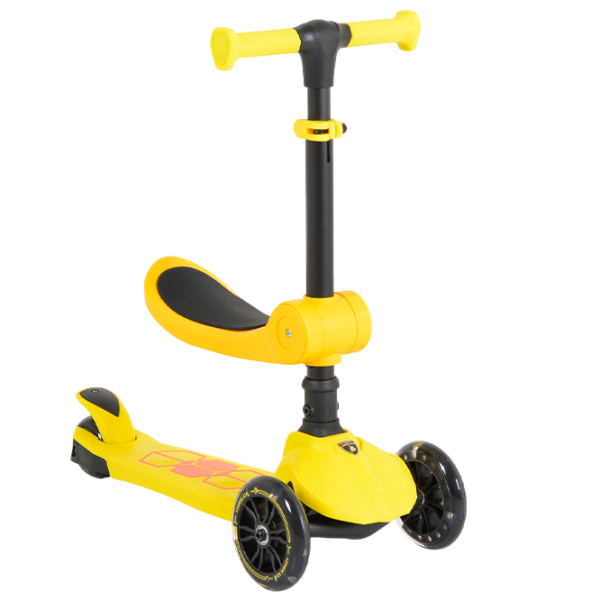 Trotinetă pentru copii cu trei roți Moni Lamborghini 2in1 (1286845) Yellow 2 ani, 50 kg, Din PU photo 1