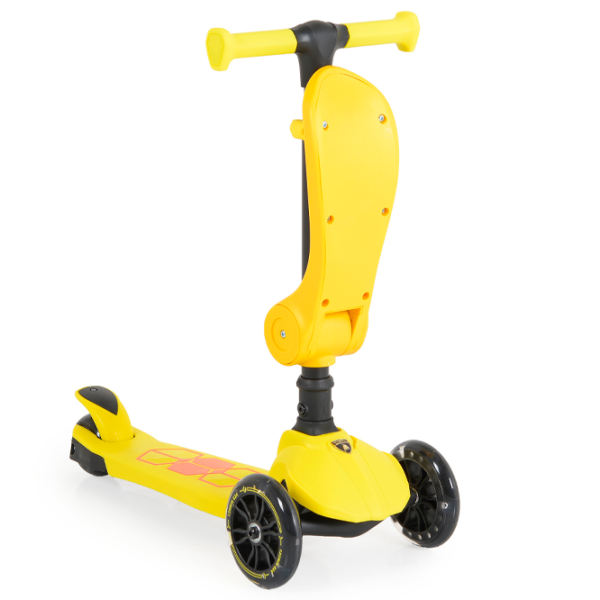 Trotinetă pentru copii cu trei roți Moni Lamborghini 2in1 (1286845) Yellow 2 ani, 50 kg, Din PU photo 2