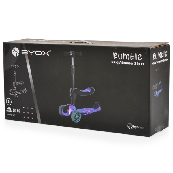 Trotinetă pentru copii cu trei roți Moni Rumble (1286848) Purple 3 ani, 50 kg, Din PU photo 8