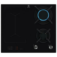 Plită încorporabilă pe gaz Electrolux KDI641723K Black Sticlă călită, Gratare: Fontă