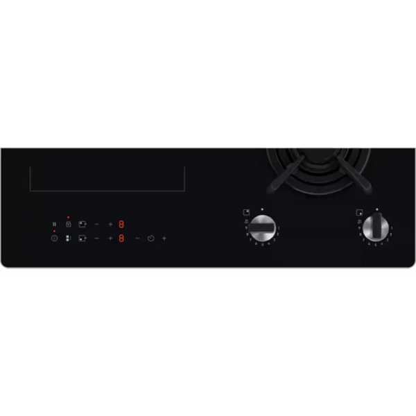 Plită încorporabilă pe gaz Electrolux KDI641723K Black Sticlă călită, Gratare: Fontă photo 2
