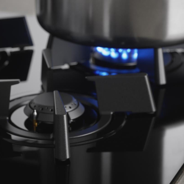 Plită încorporabilă pe gaz Electrolux KDI641723K Black Sticlă călită, Gratare: Fontă photo 5
