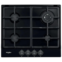 Plită încorporabilă pe gaz Whirlpool TKRL 661 NB Black Oțel emailat, Gratare: Fontă