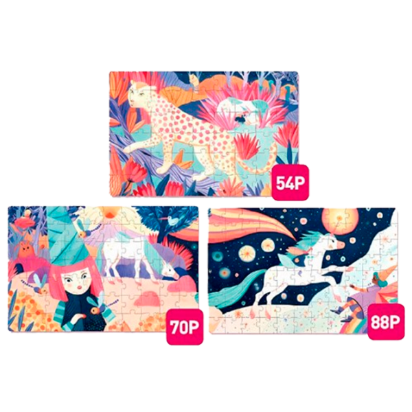Set de puzzle-uri Mideer Unicorn (CT7050) Numărul de piese: 212, Vârsta recomandată: 3.5+ photo 1