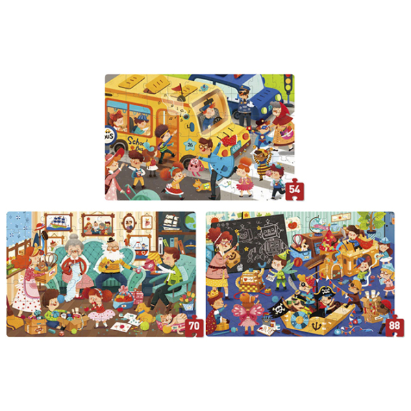 Set de puzzle-uri Mideer O zi din viața mea (MD3208) Numărul de piese: 212, Vârsta recomandată: 3.5+ photo 2