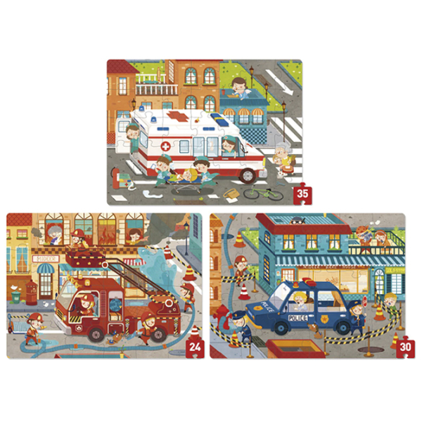 Set de puzzle-uri Mideer Salvatorii orașului (MD3174) Numărul de piese: 89 , Vârsta recomandată: 3+ photo 2