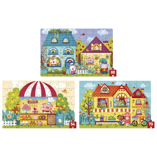 Set de puzzle-uri Mideer Orașul de basm (MD3105) Numărul de piese: 212, Vârsta recomandată: 3.5+ photo 2