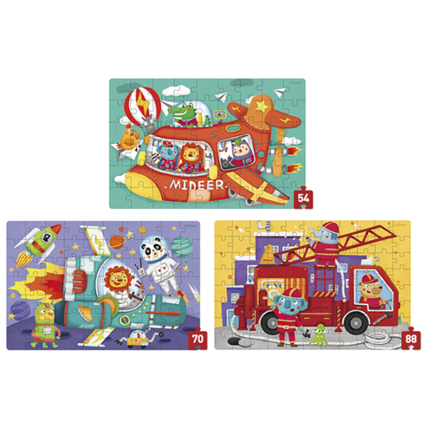 Set de puzzle-uri Mideer Transport (MD3104) Numărul de piese: 212, Vârsta recomandată: 3.5+ photo 2