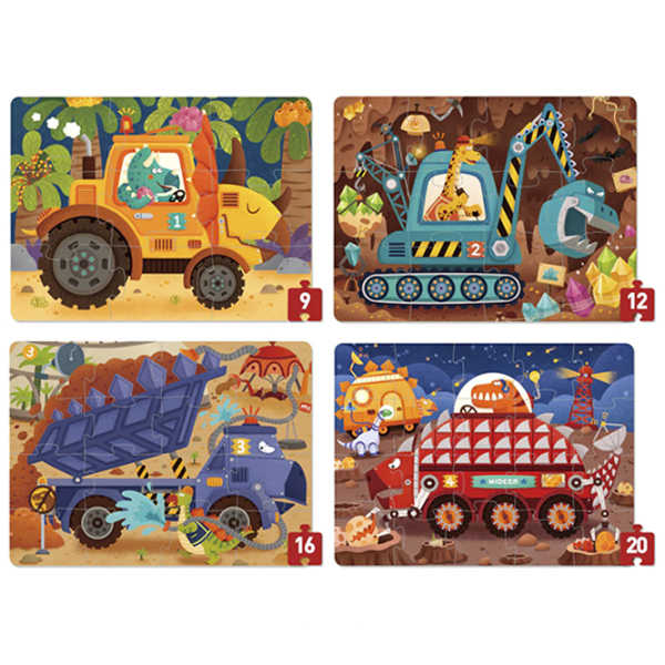 Set de puzzle-uri Mideer Proiectele dinozaurilor (MD3200) Numărul de piese: 57, Vârsta recomandată: 2.5+ photo 2