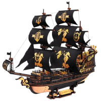 Puzzle 3D ROKR The Seahorse Barque (MCB02) Numărul de piese: 603, Vârsta recomandată: 14+