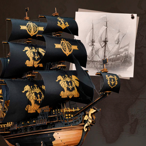 Puzzle 3D ROKR The Seahorse Barque (MCB02) Numărul de piese: 603, Vârsta recomandată: 14+ photo 3