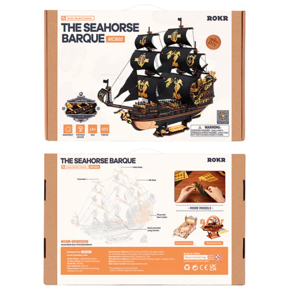 Puzzle 3D ROKR The Seahorse Barque (MCB02) Numărul de piese: 603, Vârsta recomandată: 14+ photo 7
