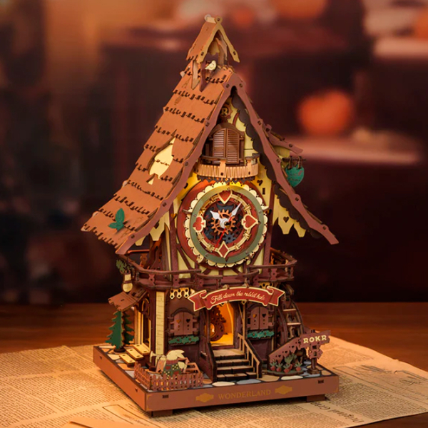 Puzzle 3D ROKR Cuckoo Clock (LC901C) Numărul de piese: 435, Vârsta recomandată: 14+ photo 2