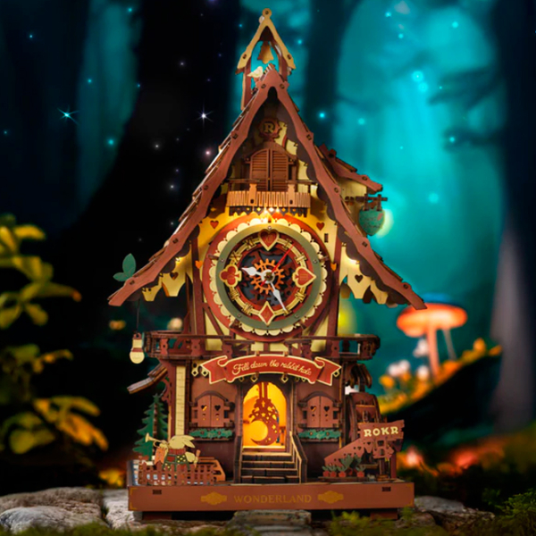 Puzzle 3D ROKR Cuckoo Clock (LC901C) Numărul de piese: 435, Vârsta recomandată: 14+ photo 3