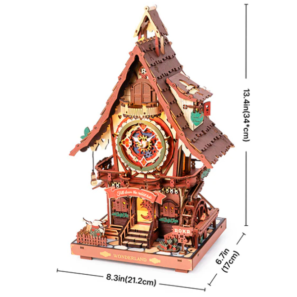 Puzzle 3D ROKR Cuckoo Clock (LC901C) Numărul de piese: 435, Vârsta recomandată: 14+ photo 8