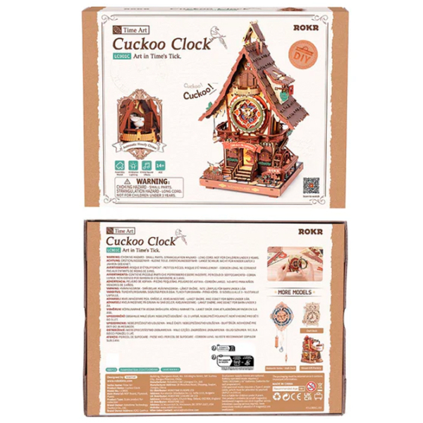 Puzzle 3D ROKR Cuckoo Clock (LC901C) Numărul de piese: 435, Vârsta recomandată: 14+ photo 9