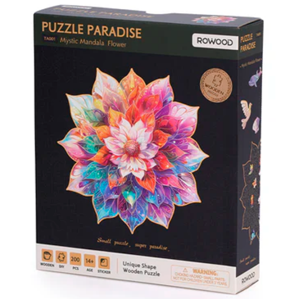 Puzzle 2D Rowood Mystic Mandala Flower (TA001) Numărul de piese: 200, Vârsta recomandată: 14+ photo 4