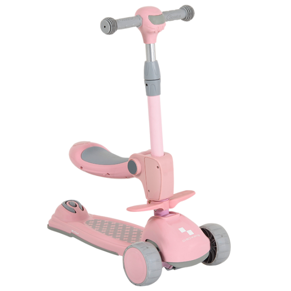 Trotinetă pentru copii cu trei roți Moni Checkmate (112286) Pink 3 ani, 50 kg, Din PU photo 1