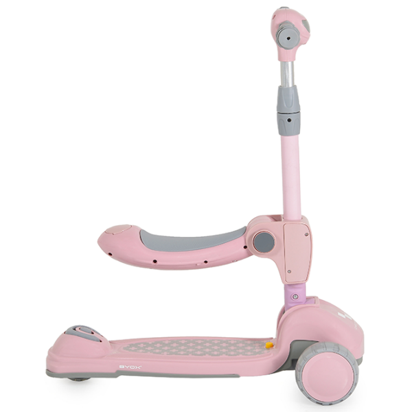 Trotinetă pentru copii cu trei roți Moni Checkmate (112286) Pink 3 ani, 50 kg, Din PU photo 2