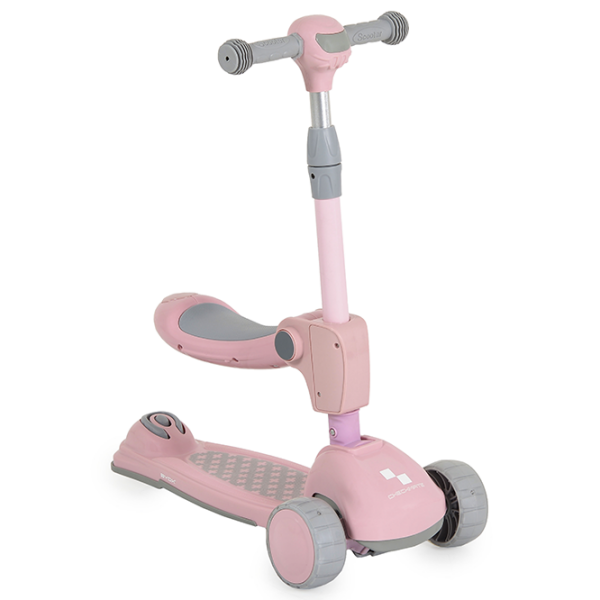 Trotinetă pentru copii cu trei roți Moni Checkmate (112286) Pink 3 ani, 50 kg, Din PU photo 4