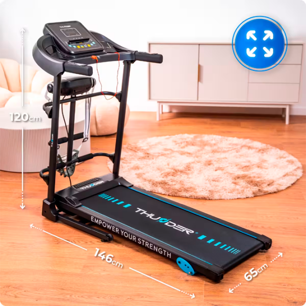 Bandă de alergat Thunder G8000-D Black 110 kg, 12.8 km/h photo 3