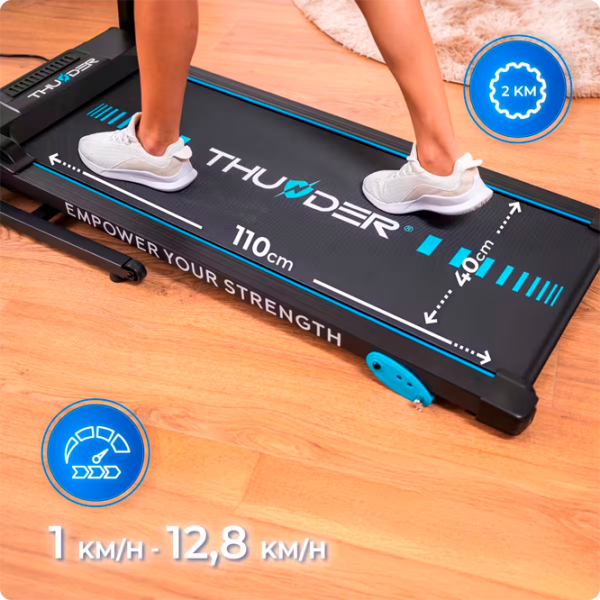 Bandă de alergat Thunder G8000-D Black 110 kg, 12.8 km/h photo 5