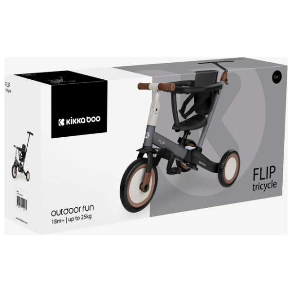 Triciclu KikkaBoo Flip Gray  Metal / Pentru copii photo 10