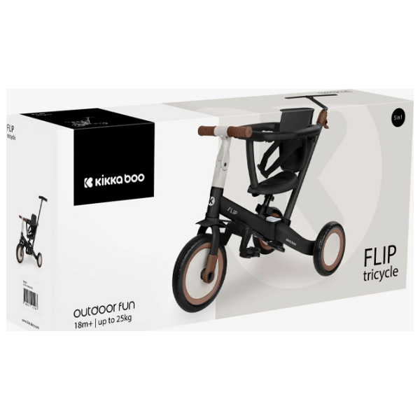 Triciclu KikkaBoo Flip Black  Metal / Pentru copii photo 10