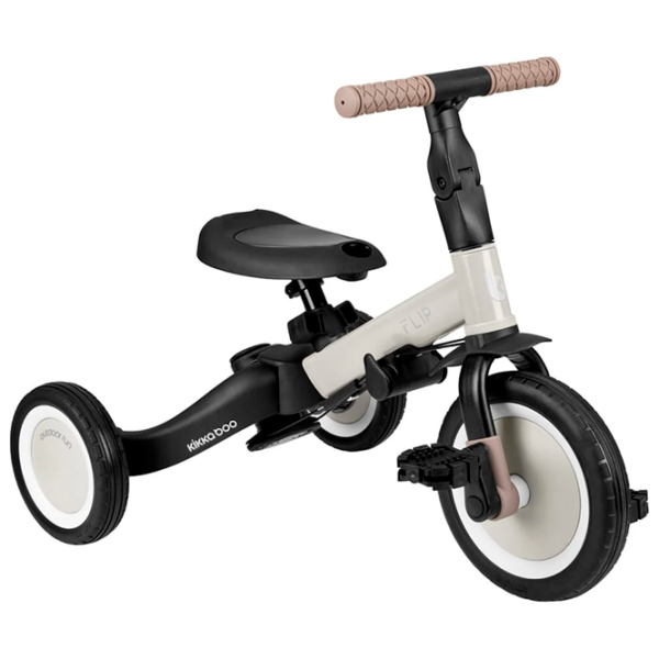 Triciclu KikkaBoo Flip Beige  Metal / Pentru copii photo 3