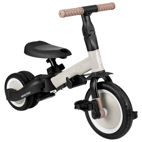 Triciclu KikkaBoo Flip Beige  Metal / Pentru copii photo 4