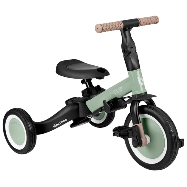 Triciclu KikkaBoo Flip Army Green  Metal / Pentru copii photo 3