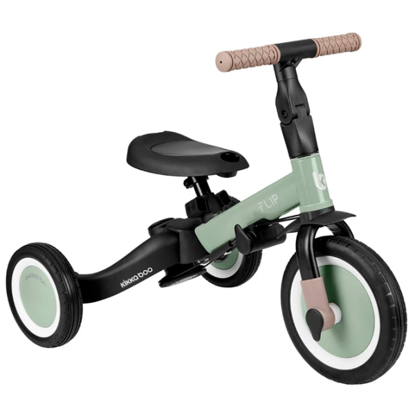 Triciclu KikkaBoo Flip Army Green  Metal / Pentru copii photo 5
