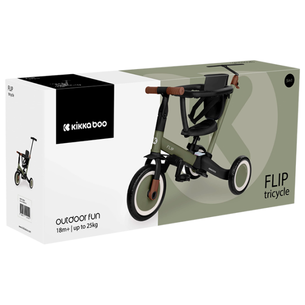 Triciclu KikkaBoo Flip Army Green  Metal / Pentru copii photo 10